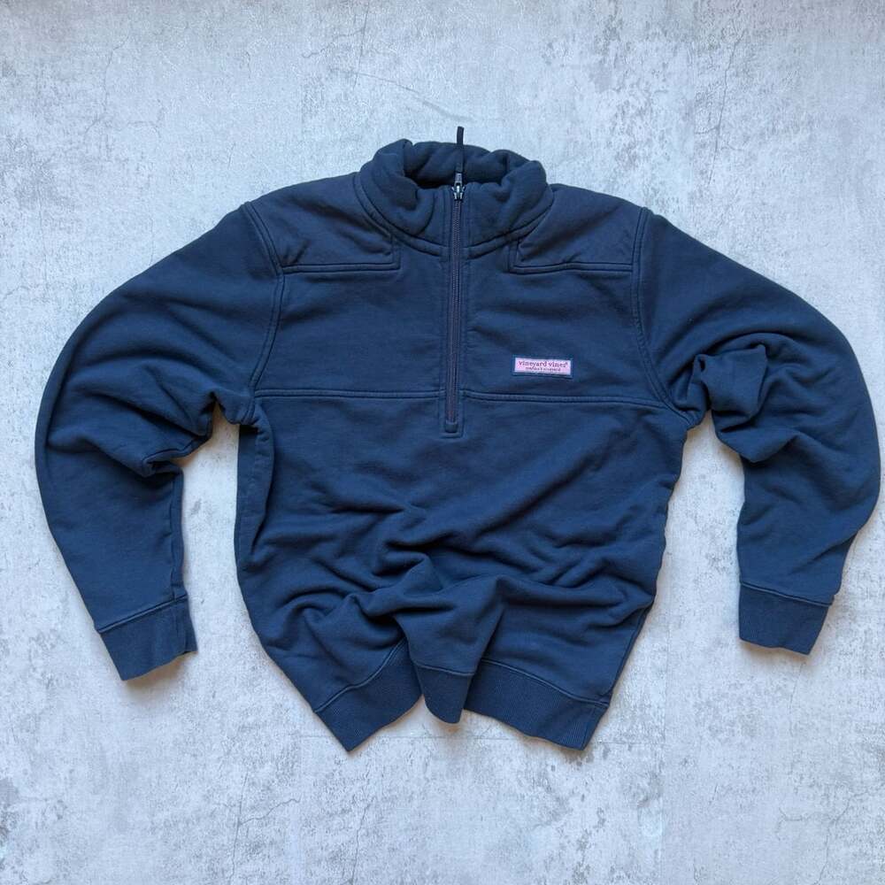 Boys Vineyard Vines Sweatshirt - Navy Blue 1/4 Zip